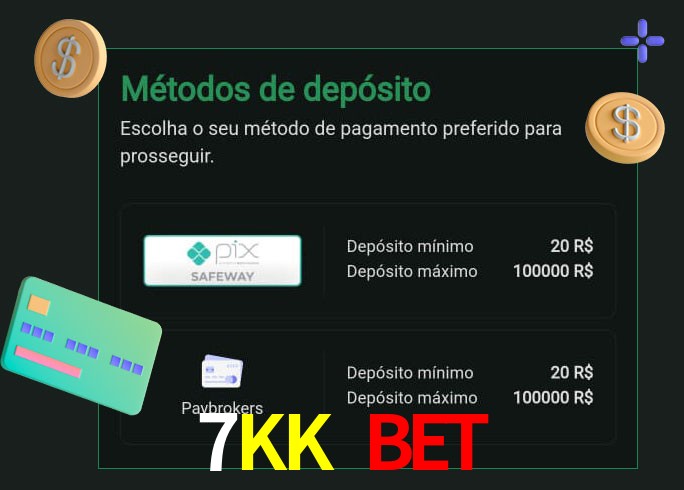 O cassino 7KK Bet oferece uma grande variedade de métodos de pagamento